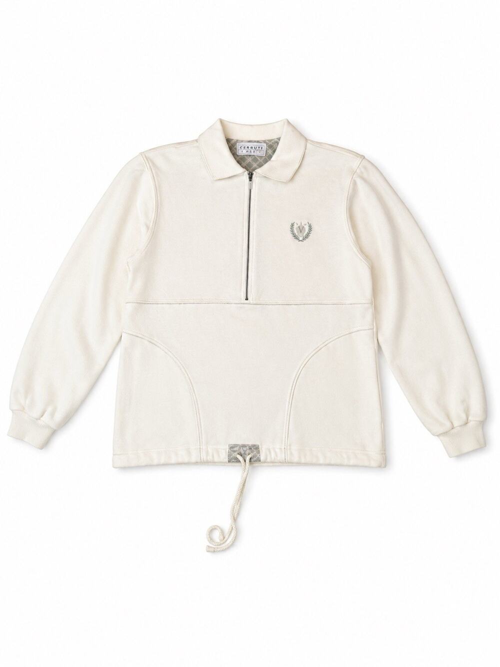 Jantzen Classics Women’s XL Ivory 1/4 Zip Pullover Sweatshirt Drawstring Hem